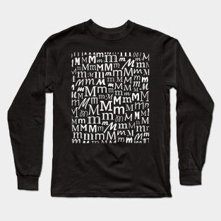 M - Typography (White) Long Sleeve T-Shirt